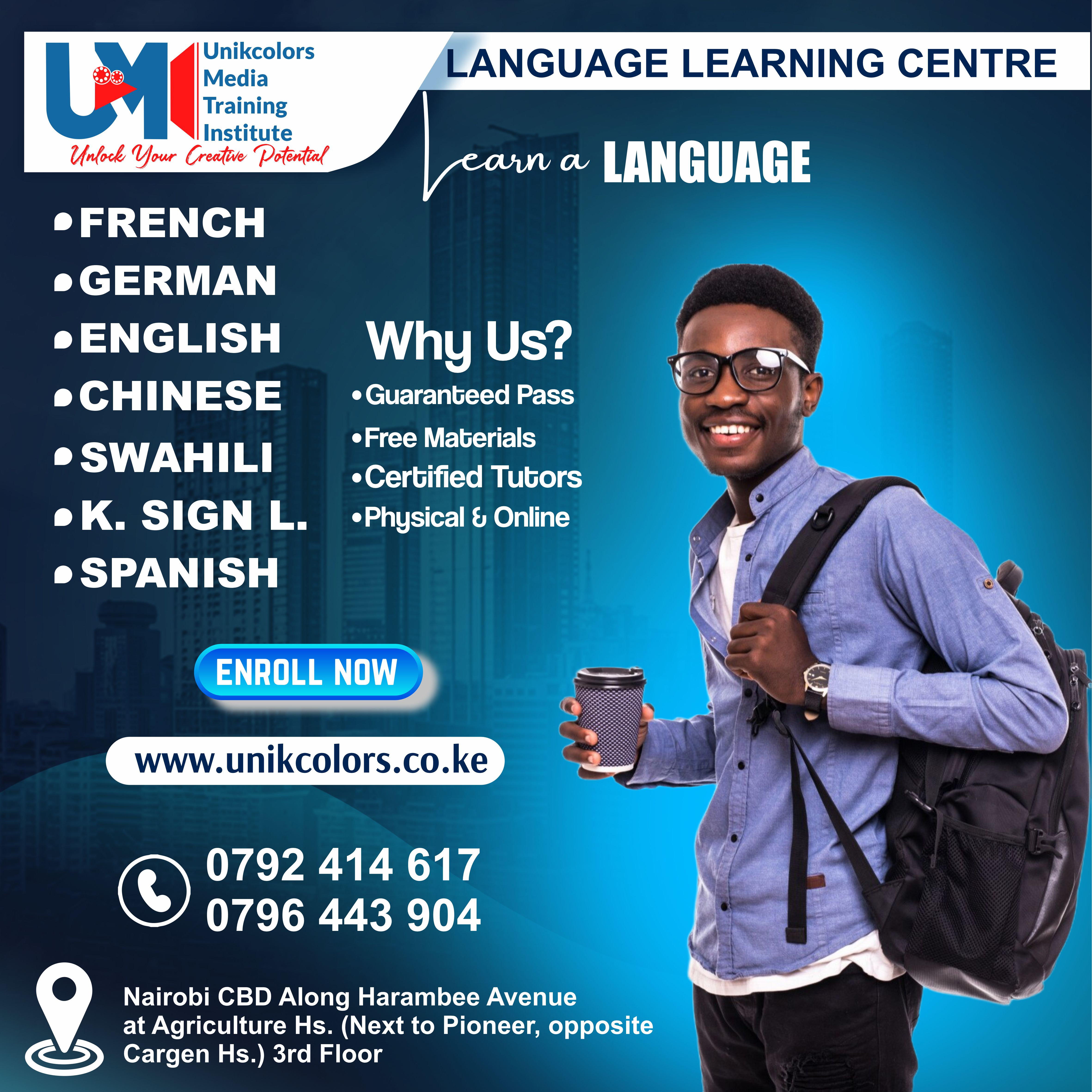 LANGUAGE TRAINING CENTRE - GERMAN | ENGLISH | FRENCH | CHINESE | SPANISH | SWAHILI | KENYA SIGN LANG
